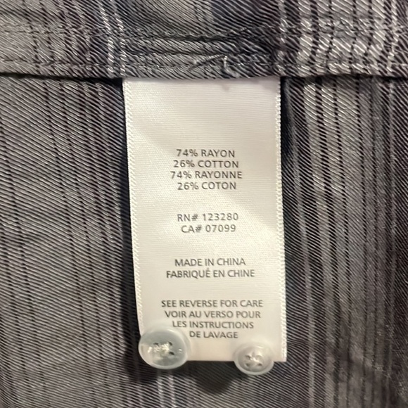 Travis Mathew Grey Horizontal Stripes Long Sleeve Button Down Shirt - Picture 8 of 8